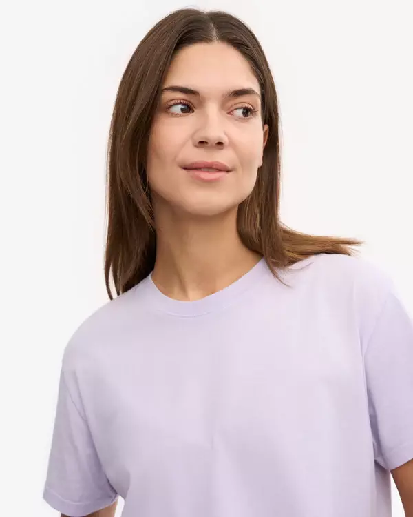 Colorful Standard Organic Boxy Crop Tee Soft Lavender Damen flieder